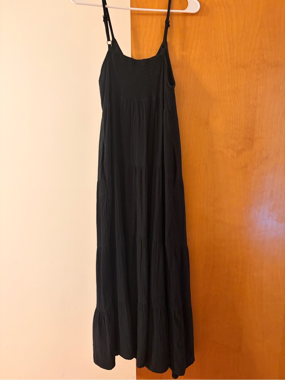 Universal Thread Cotton Black Button-Front Tiered Maxi Dress - Picture 2 of 4